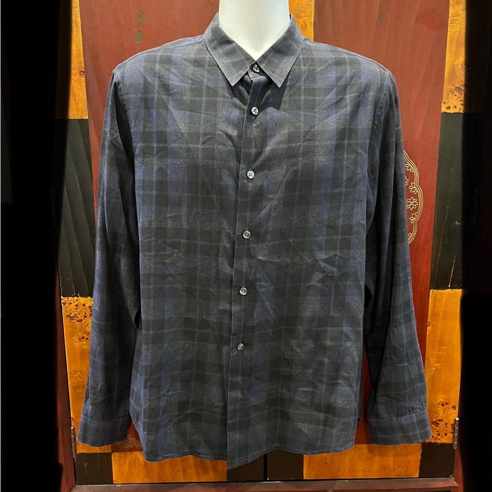 Vince Melrose Cotton Men’s Long Sleeve Flannel Shirt Size